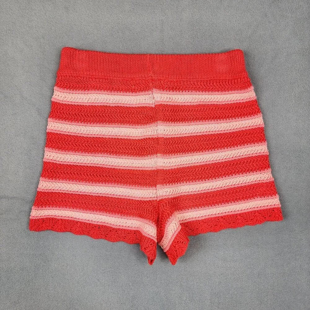 Madden NYC Crochet Shorts Women's Size Medium 7-9 Poppy Red Beach NWT - Picture 10 of 10